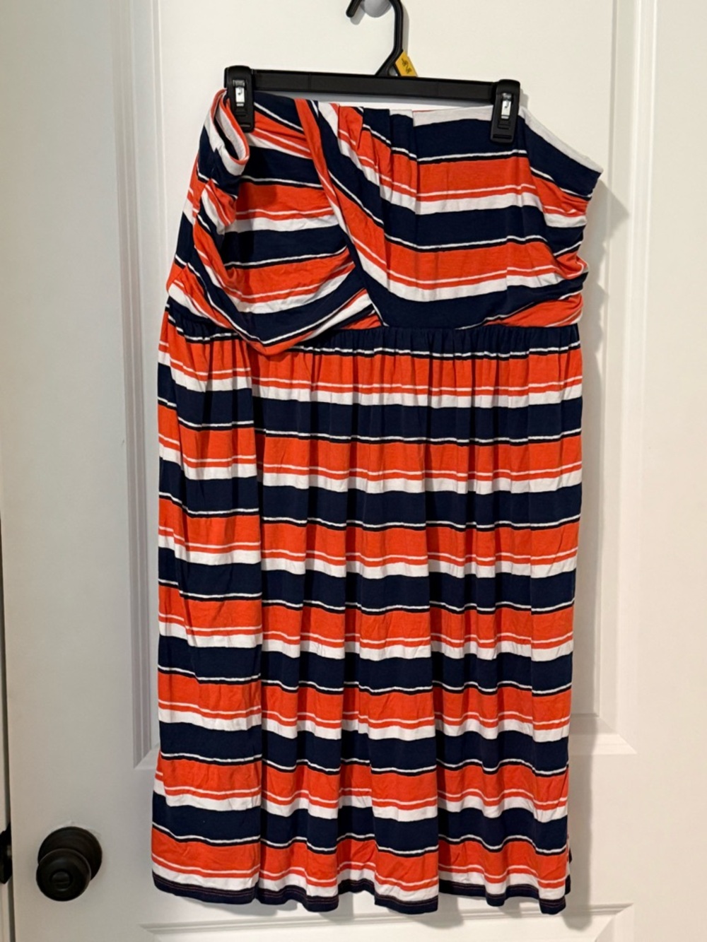 Lane Bryant Navy, Orange & White Striped Dress